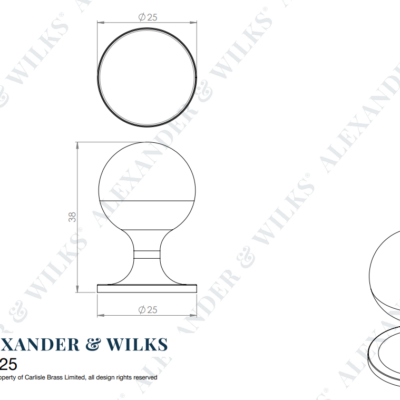 Plain Caesar Cupboard Knob On Round Rose - AW844 - Image 10