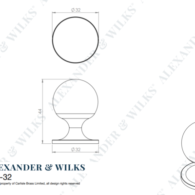 Plain Caesar Cupboard Knob On Round Rose - AW844 - Image 9