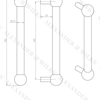 Plain Caesar Cabinet Pull Handle - AW856 - Image 4