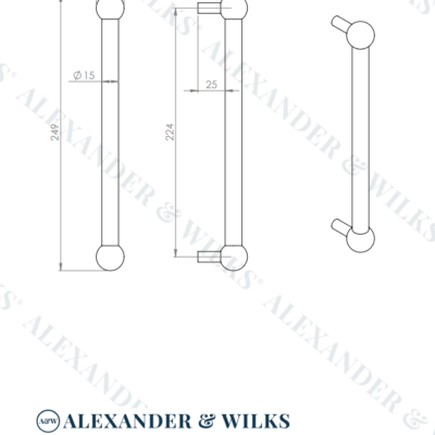 Plain Caesar Cabinet Pull Handle - AW856 - Image 3