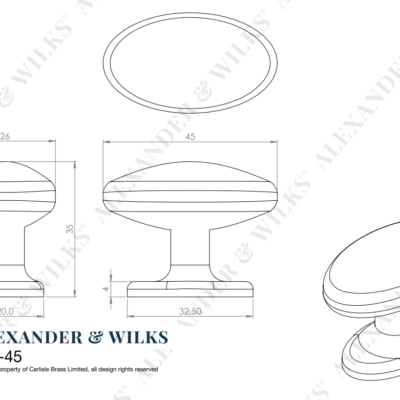 Ashbury Cabinet Knob - AW860-45 - Image 7