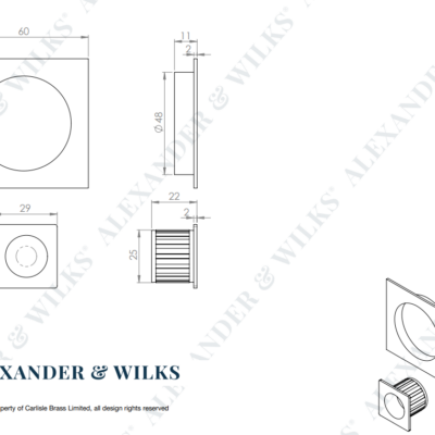 Square Sliding Door Pull Kit - AW995 - Image 2