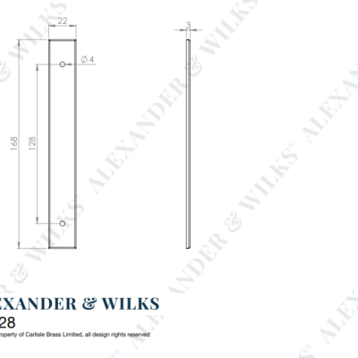 Rectangular Cabinet Pull Backplate - AWBP128 - Image 5