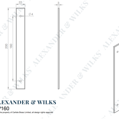 Rectangular Cabinet Pull Backplate - AWBP128 - Image 4