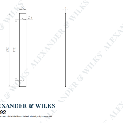 Rectangular Cabinet Pull Backplate - AWBP128 - Image 3