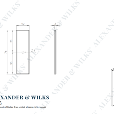 Rectangular Cabinet Knob Backplate - AWBP76 - Image 2