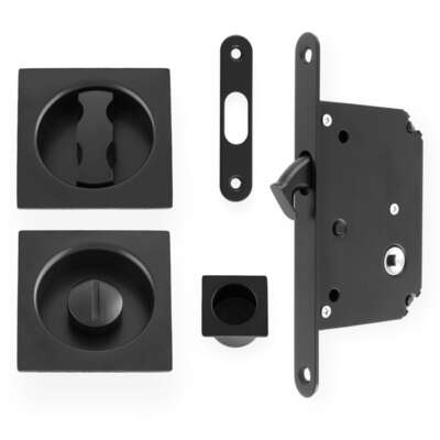 Sliding Door Lock Set - Square Roses - Radius Forend & Strike - Image 7