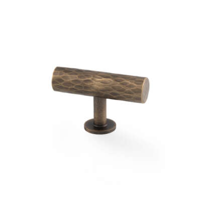 Leila Hammered T-bar Cupboard Knob - 55mm - AW804