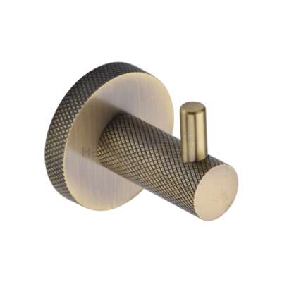 Heritage Brass Knurled Hook with Peg - V1046 - Image 1